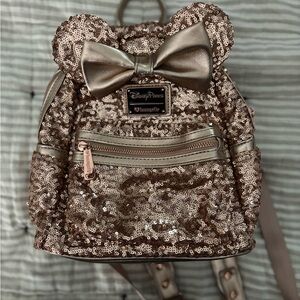 Loungefly Rose Gold Sequin Backpack